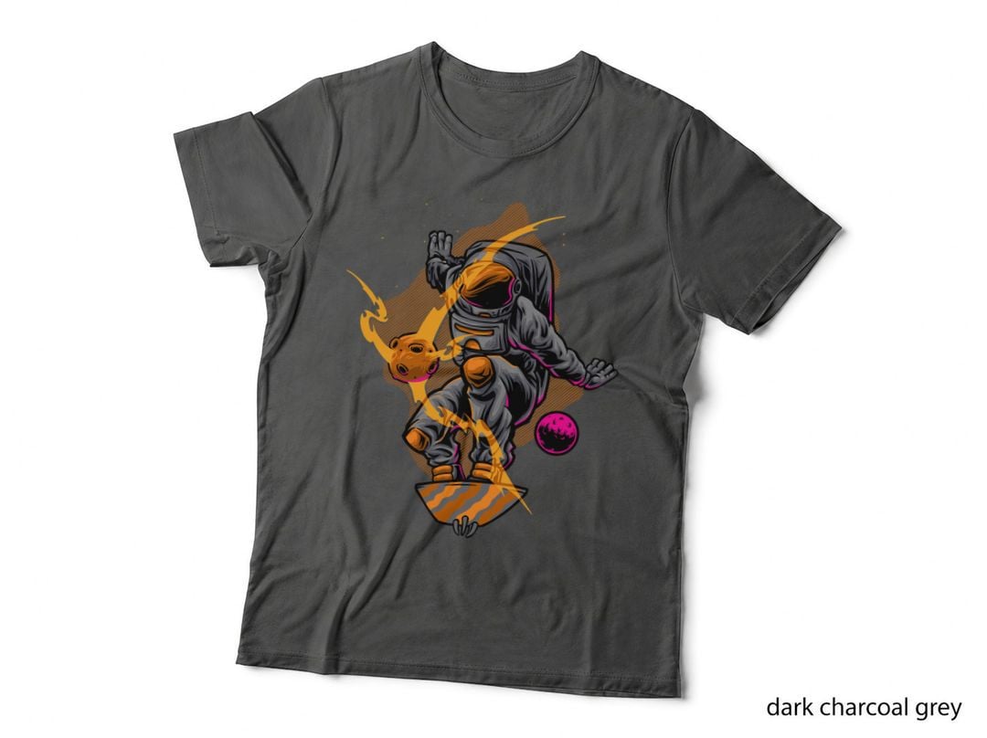 Robot Space Scifi Astronaut Orange Pink T-Shirt