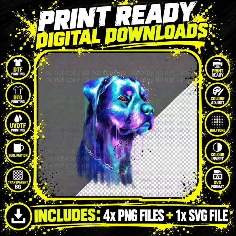 Rottweiler Galaxy T-Shirt, Space Art Design Png SVG Digital Bundle