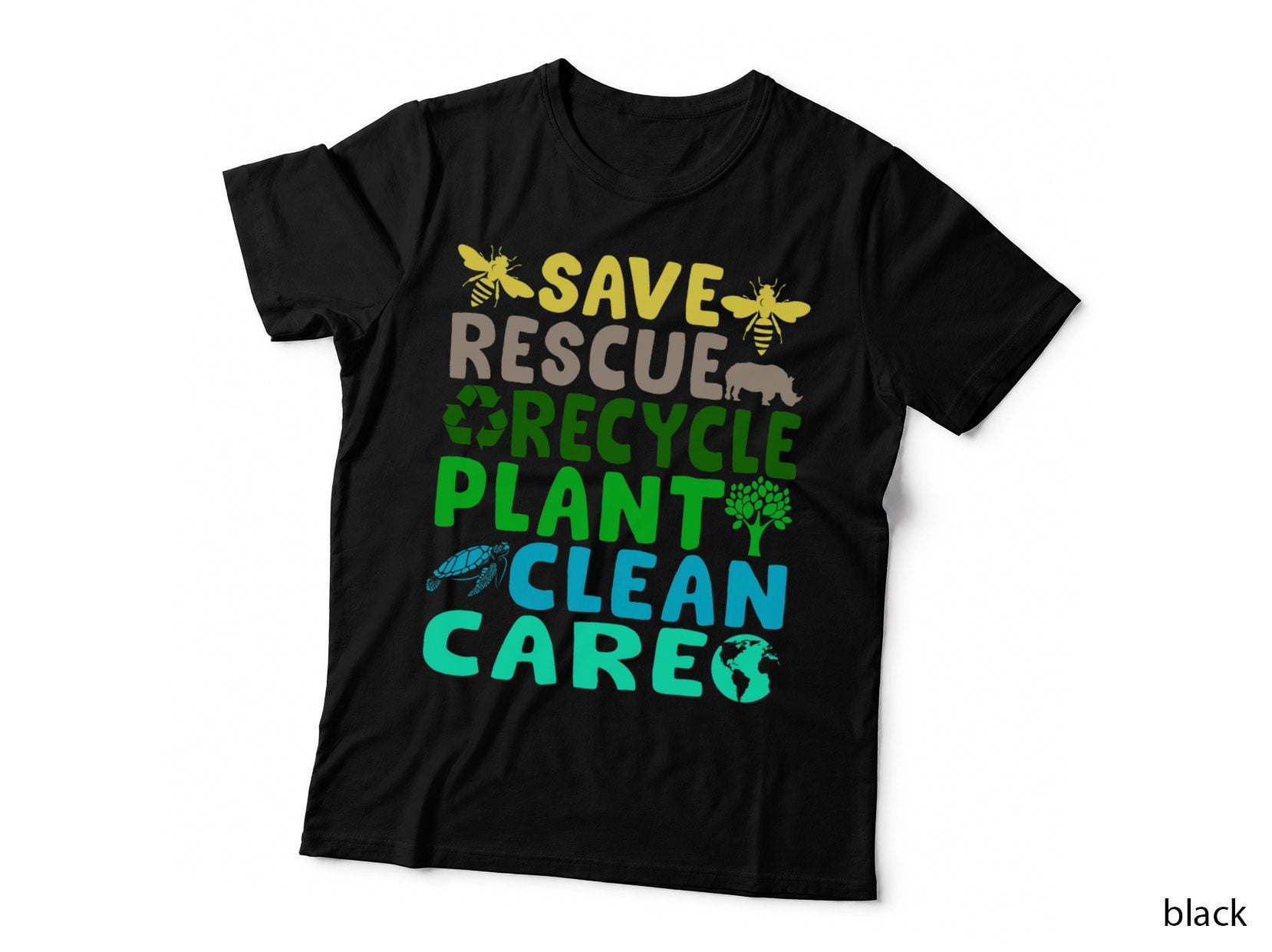 Save Bees Rescue Animals Recycle Plastic Earth Day Planet T-Shirt