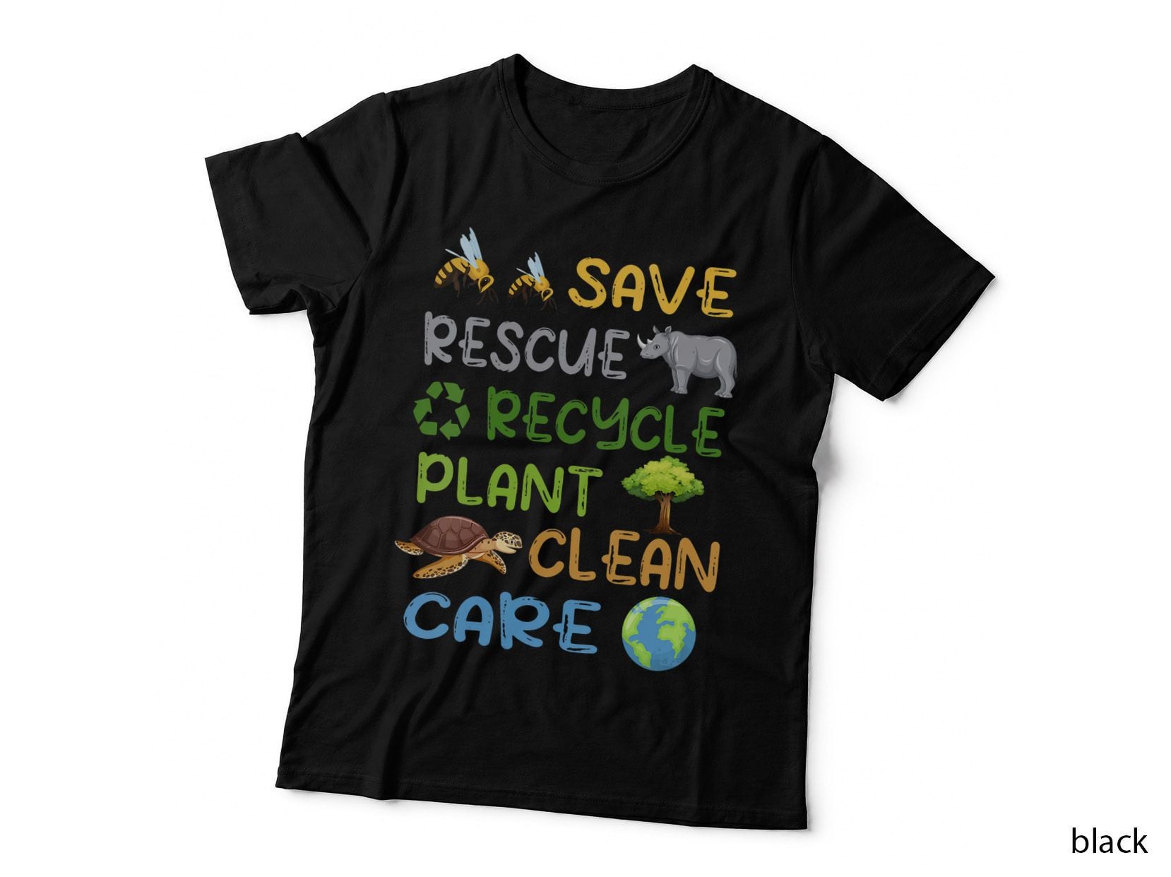 Save Rescue Recycle Plant Clean Care the Planet Earth Day, Bug Lover T-Shirt