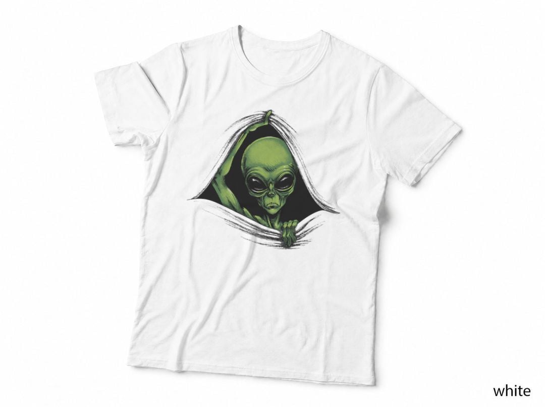 Scary Peeking Alien Coming Out of Your Wherever T-Shirt