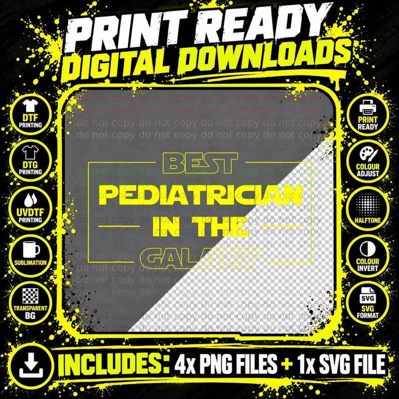 Sci Fi Geek Pediatric Doctor Best Paediatrician in Png SVG Digital Bundle