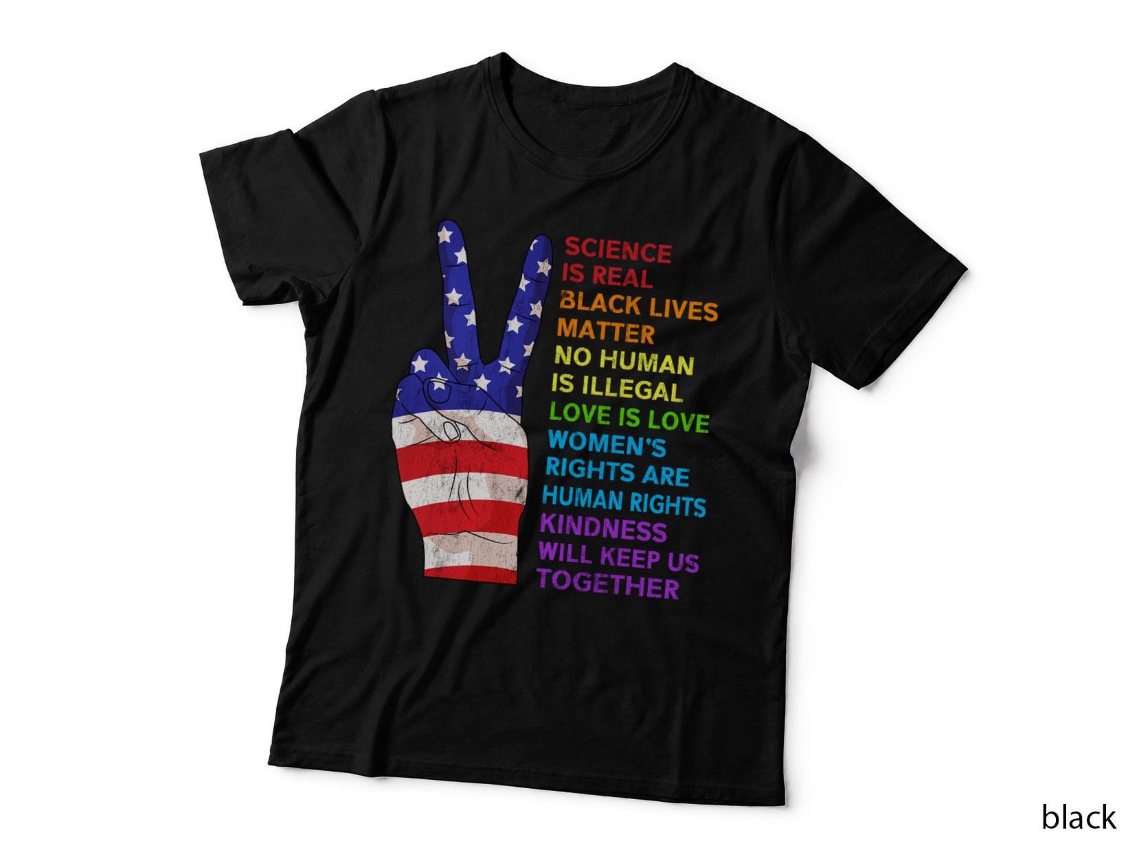 Science Is Real Black Lives Matter Kindness Together T-Shirt