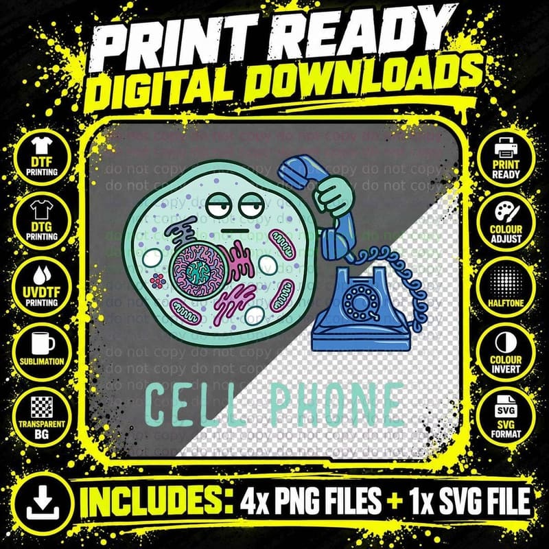 Science Jokes Lover Cell Phone Telephone Biology Png SVG Digital Bundle