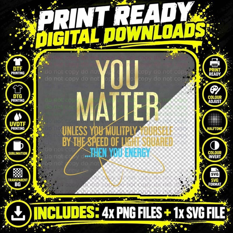 Science Matter Energy T-Shirt, Science Typography Png SVG Digital Bundle