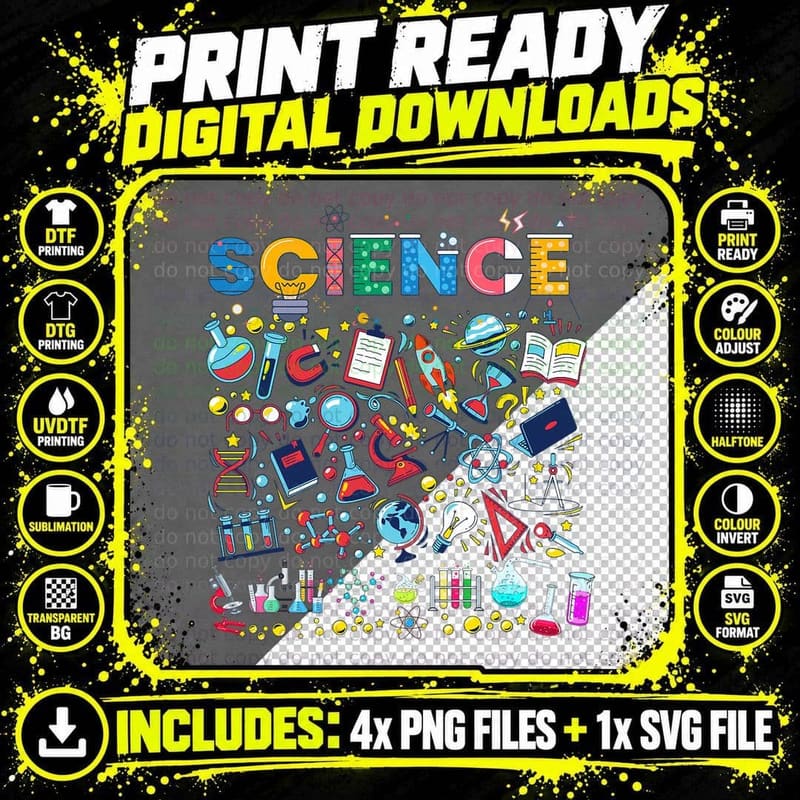 Science Tshirt, Science Lover Shirt Png SVG Digital Bundle