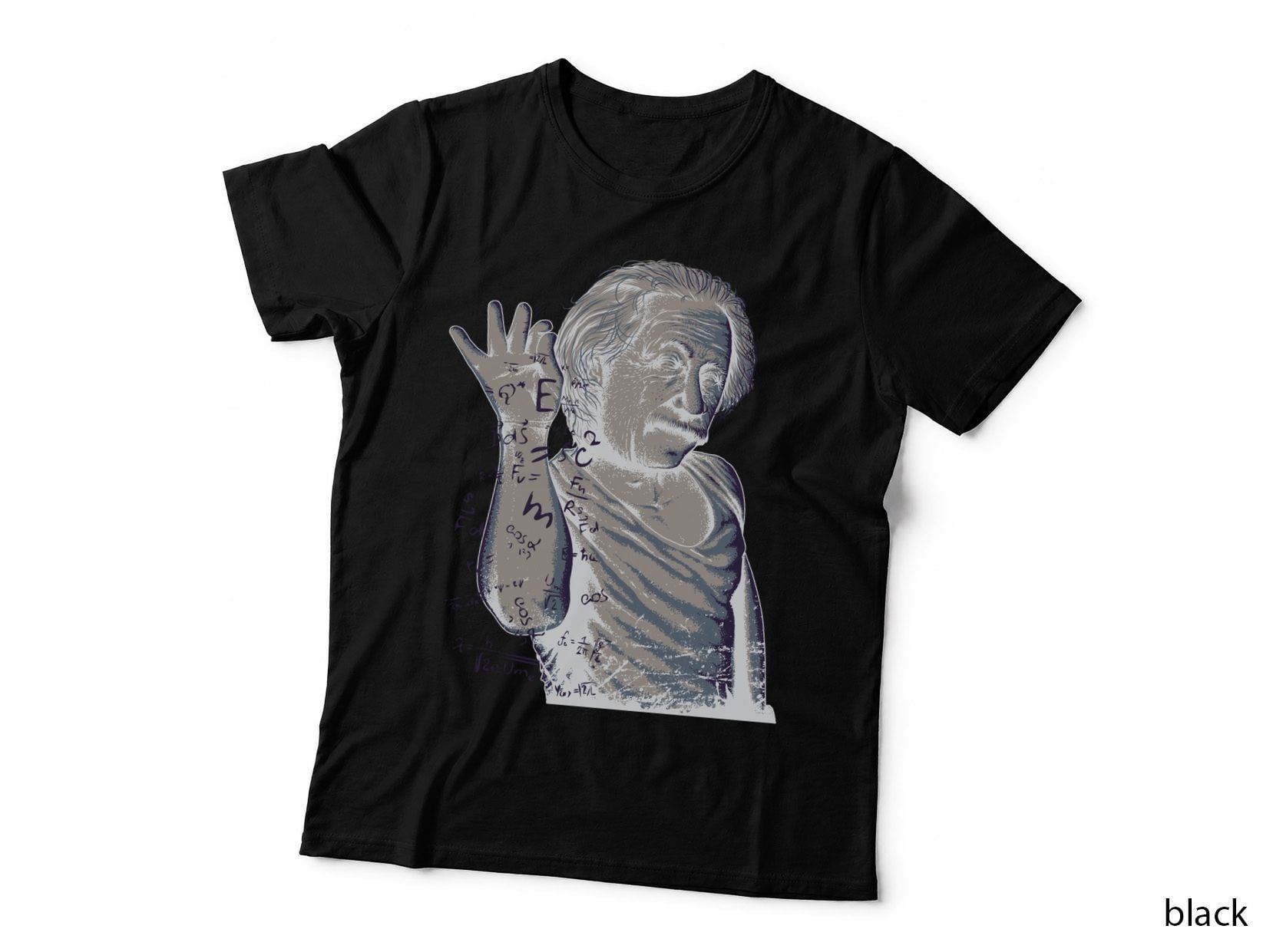Scientist Portrait Formulas Physics Educational Genius T-Shirt
