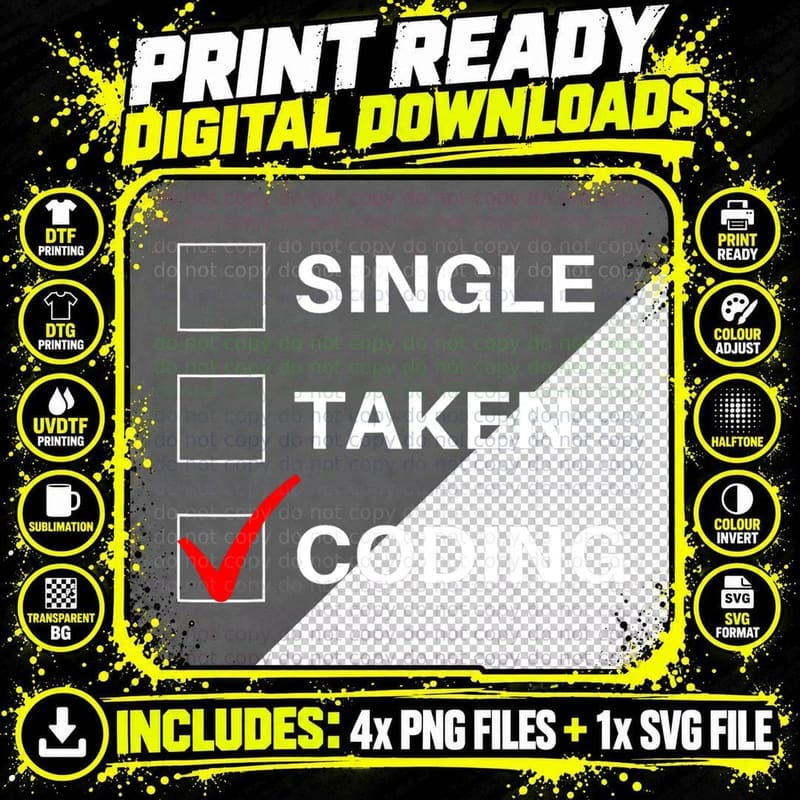 Single Taken Coding Code Computer Science Comp Sci Png SVG Digital Bundle