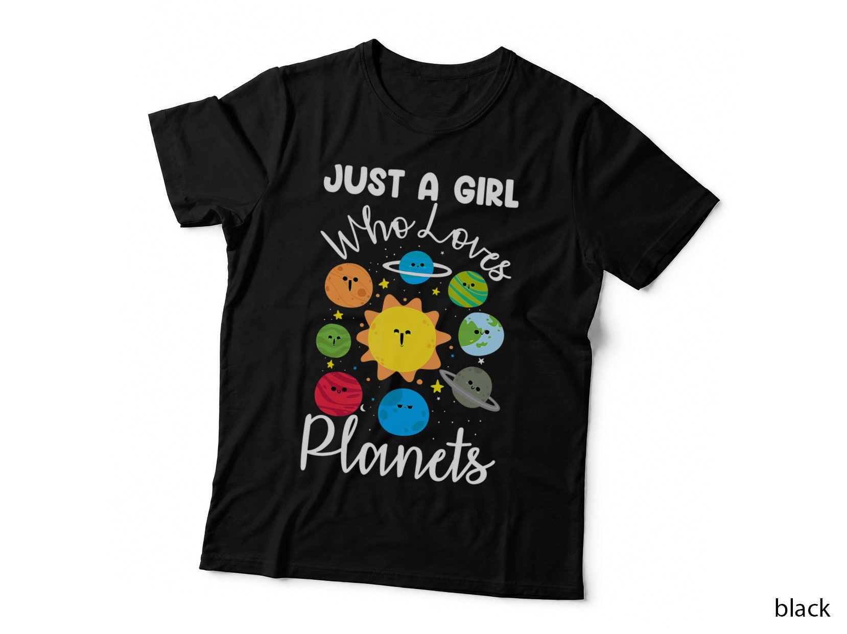 Solar Star System Space Science Just a Girl Who Loves Planet, Kids Gift T-Shirt