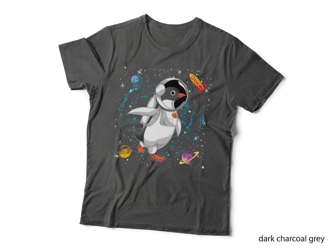 Space Penguin Astronaut T-Shirt, Science Fiction, Space Explorer Apparel