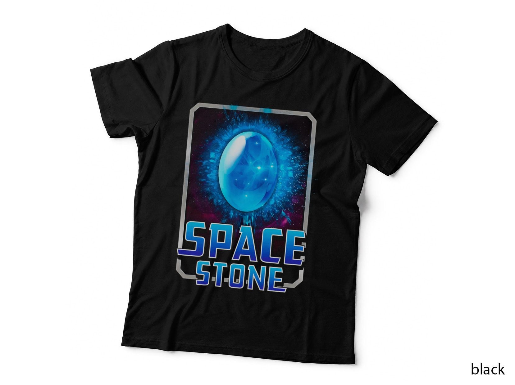 Space Stone Cyan Blue Glowing Orb Cosmic T-Shirt