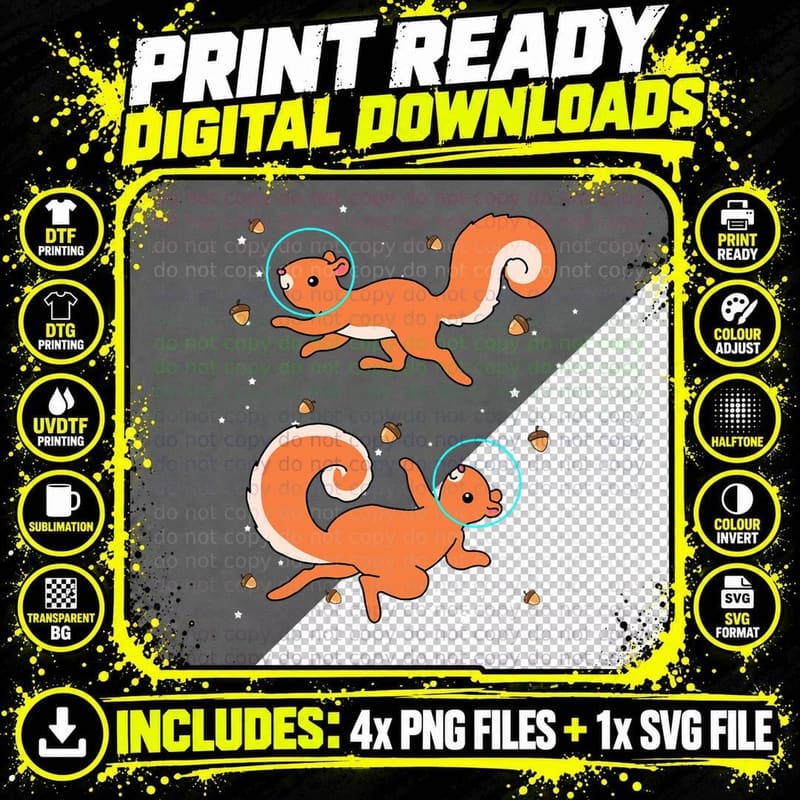 Squirrel Gift Men Astronaut Shirt Kids Space Squirrel Png SVG Digital Bundle