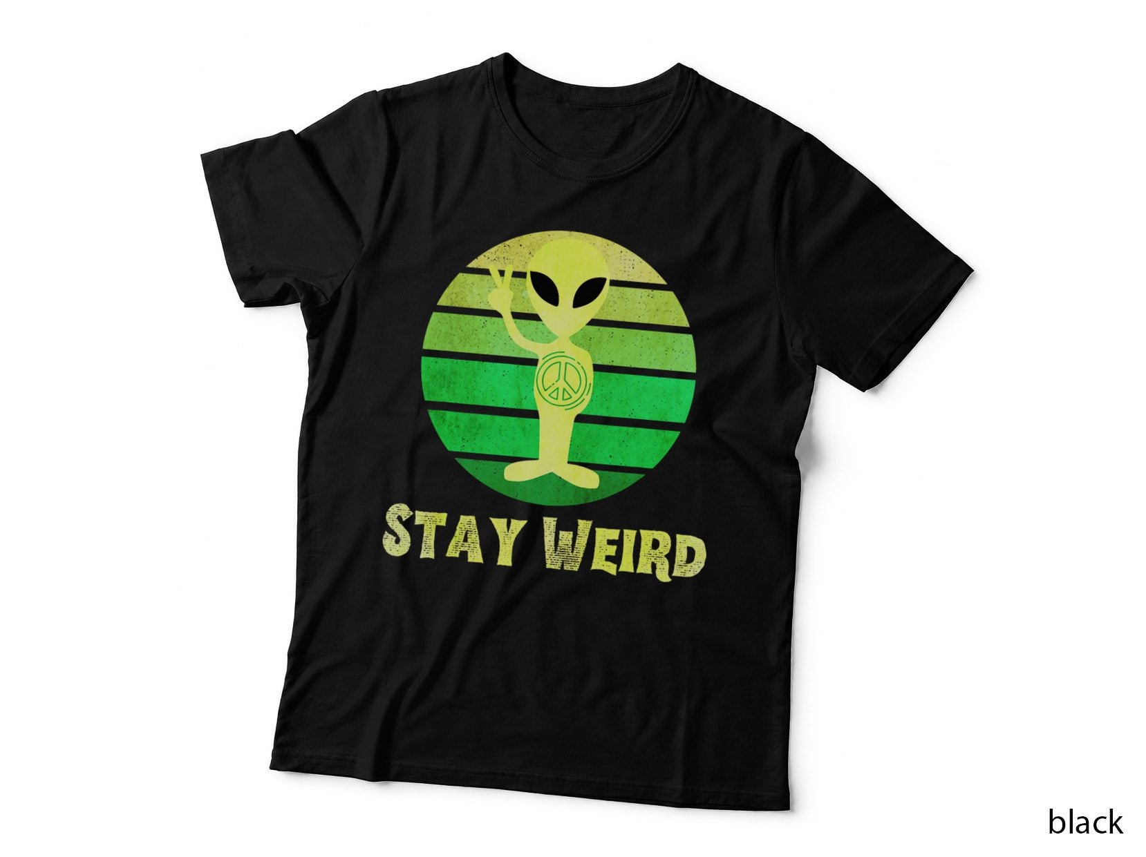 Stay Weird Aliens Lover Peace T-Shirt