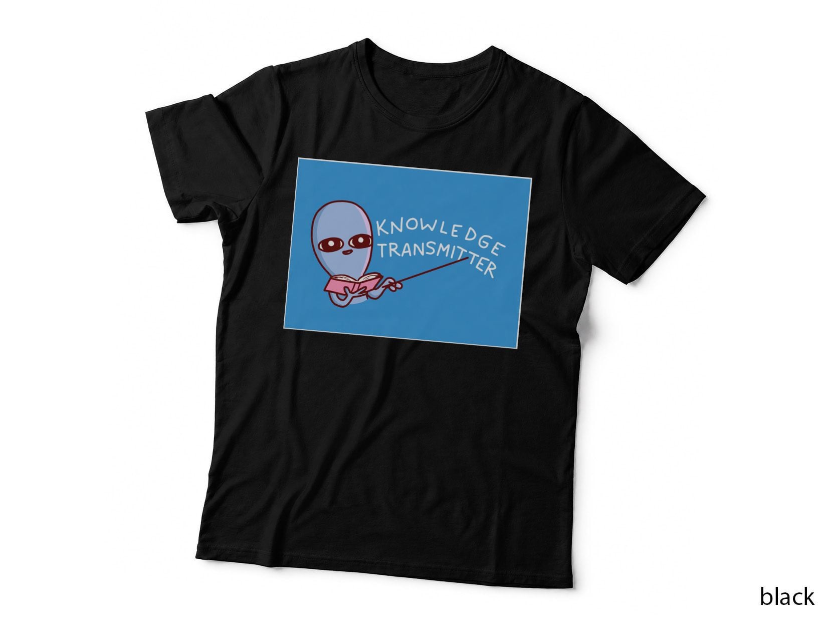 Strange Planet Knowledge Transmitter ON BLUE Background T-Shirt
