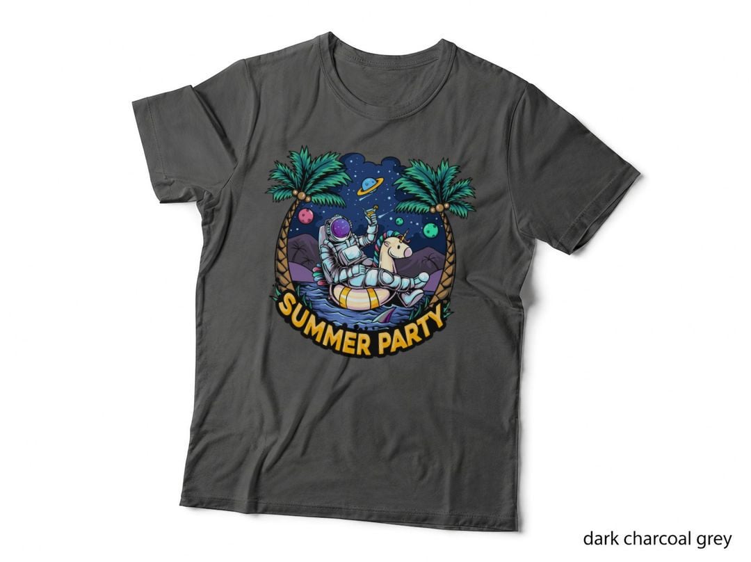 Summer Party Astronaut Beach Palm Trees Space T-Shirt