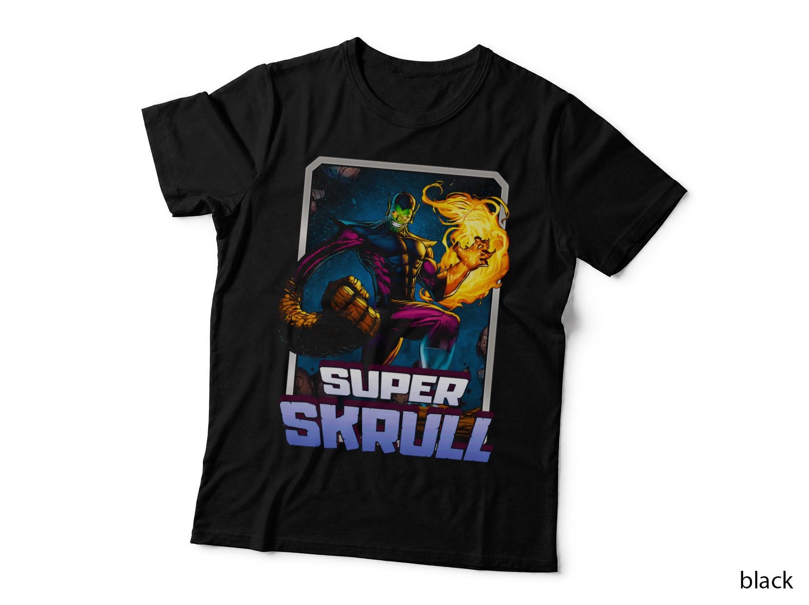 Super Skrull Halftone Yellow Green Blue Alien Warrior Cosmic T-Shirt