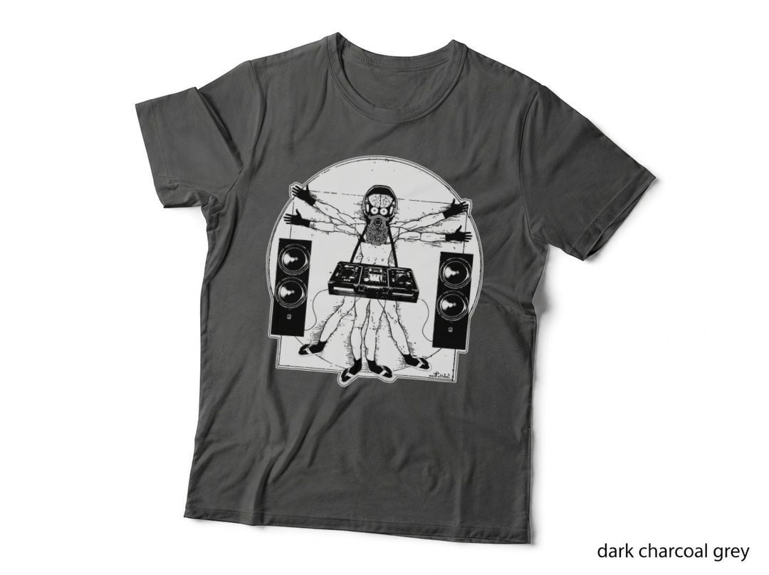 The Vitruvian Alien DJ by Miskel Design T-Shirt
