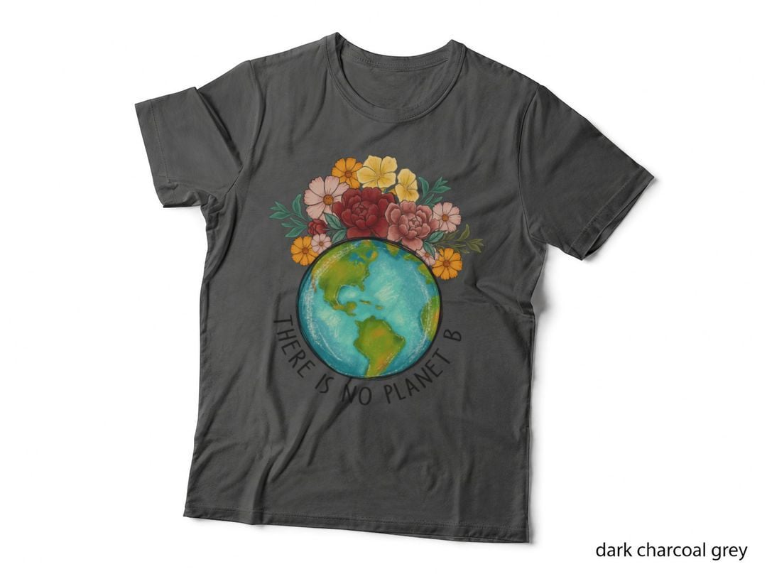 There Is No Planet B Earth Day T-Shirt, Earth Adorned with Flowers Graphic Tee