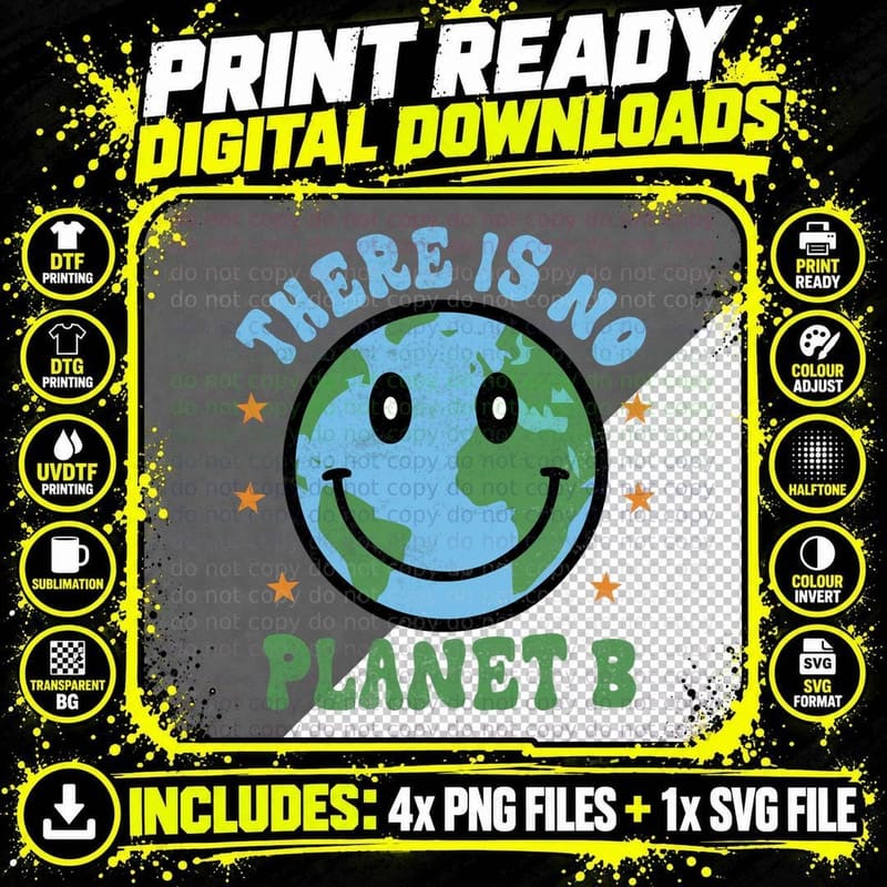 There Is No Planet B Earth Day T-Shirt Png SVG Digital Bundle