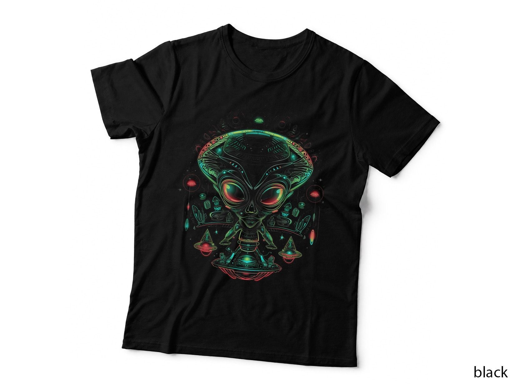 UFO Alien Graphic Tees for Men Women Boys Girls T-Shirt