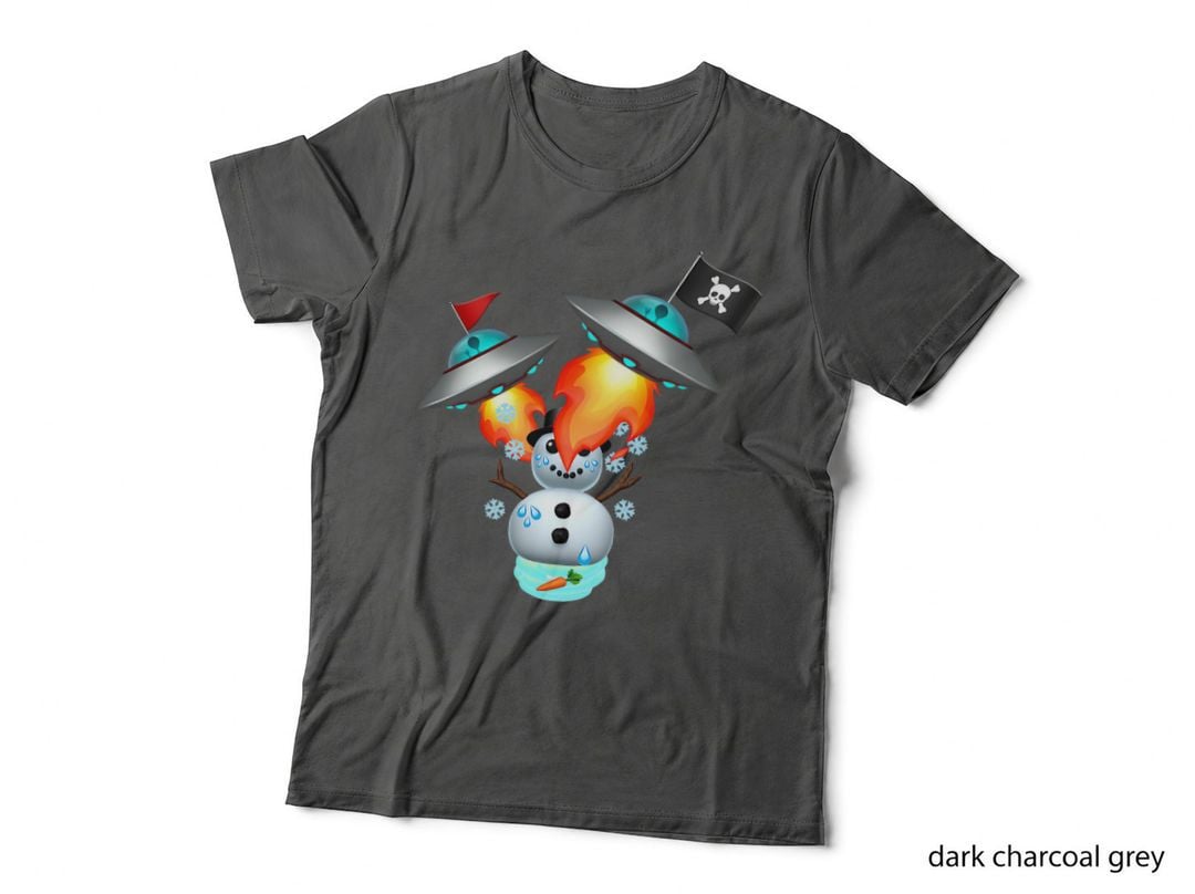 UFO Bully Alien Invasion Snow Man Meltdown T-Shirt