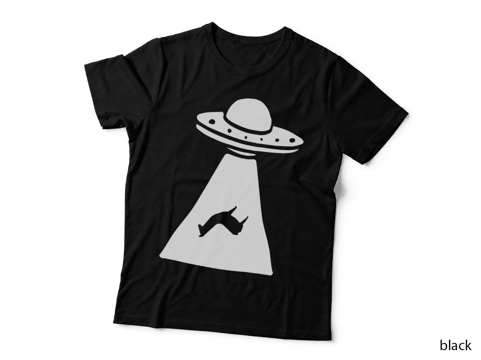 UFO Llama Pocket Black T-Shirt