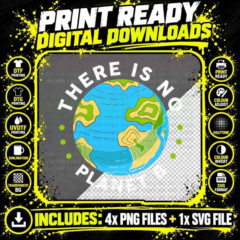 Veggie Vegetarian There Is No Planet B Plant Based World Png SVG Digital Bundle
