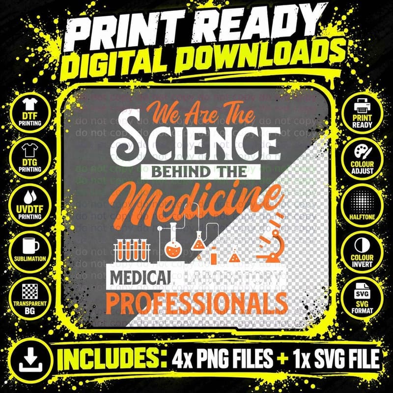 We Are the Science Behind the Medicine - Rat Lab Png SVG Digital Bundle
