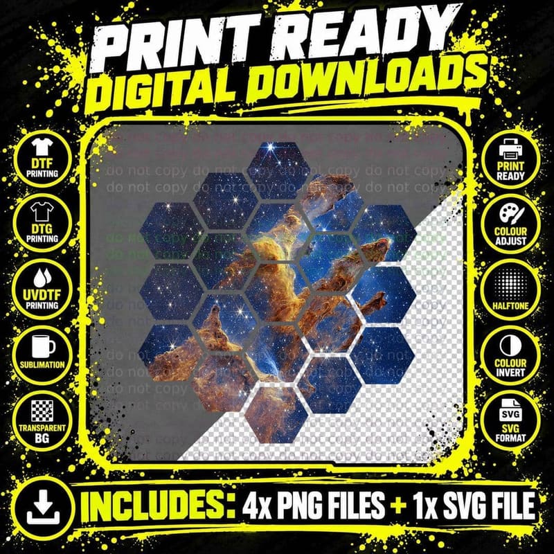 Webb Space Telescope New Image Pillars of Creation JWST Png SVG Digital Bundle