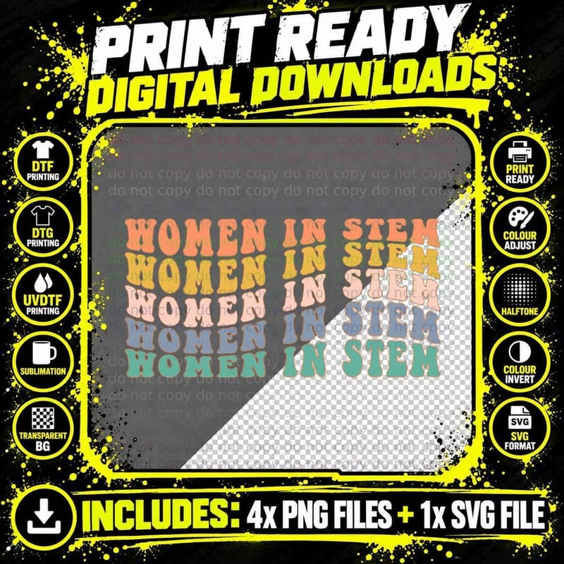 Women in Stem Steminist Science Engineer Womne Girl Png SVG Digital Bundle