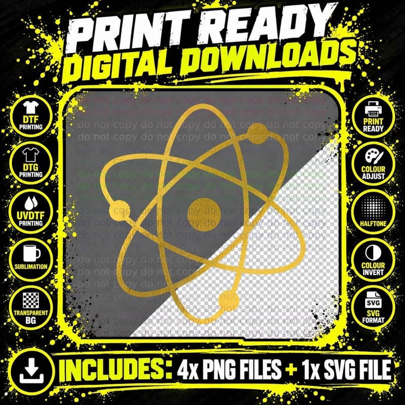 Chemistry Geek Science Physicist Lab Atom Physics T-Shirt Png SVG Digital Bundle