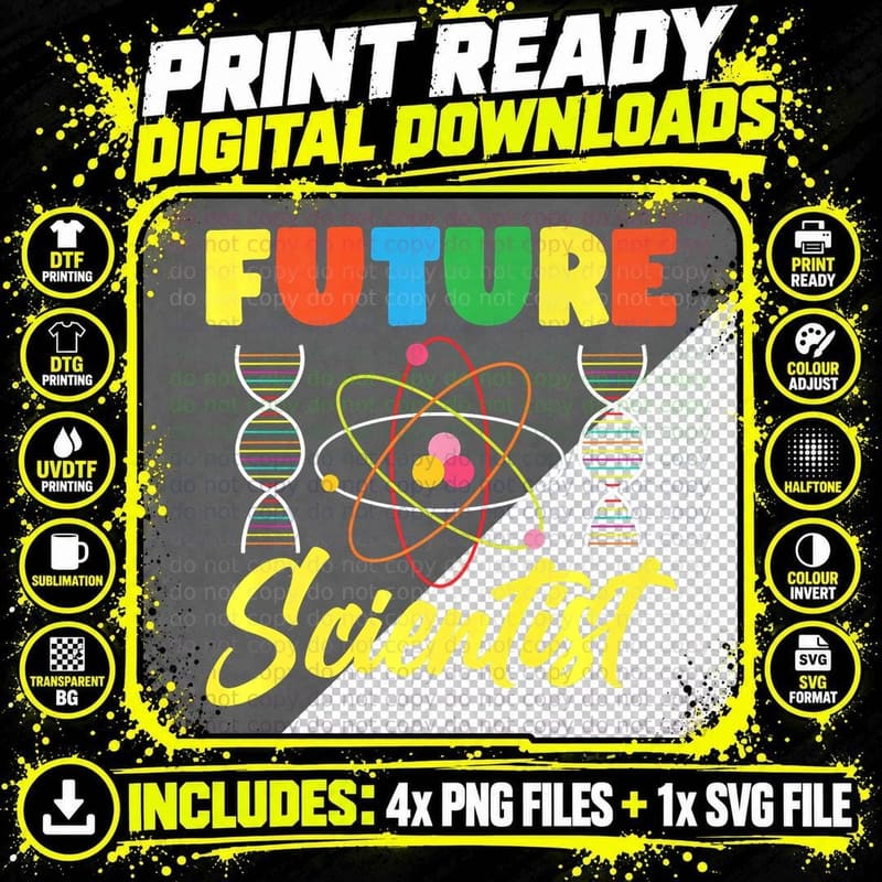 Future Scientist STEM Chemistry Physics Chemist Science Png SVG Digital Bundle