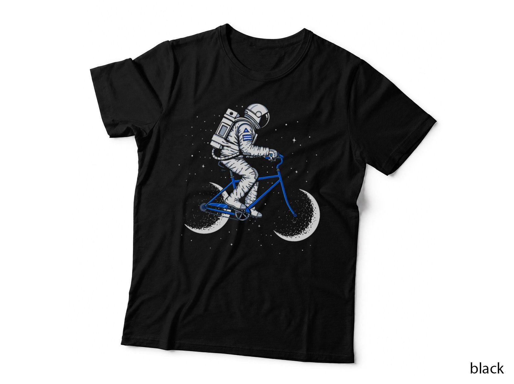 Moon Cycle Astronaut on Bicycle T-Shirt