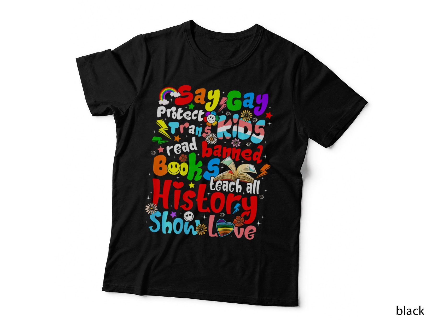 Say Gay Protect Trans Kids Read Banned Books Trust Science T-Shirt