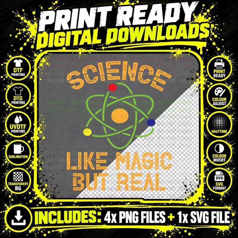 Science Like Magic but Real Science Graphic T-Shirt Png SVG Digital Bundle