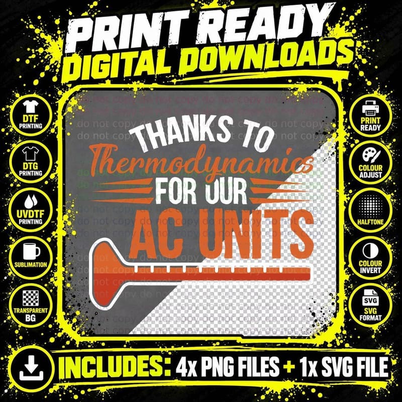 Thanks to Thermodynamics Physics Design for Professors Png SVG Digital Bundle