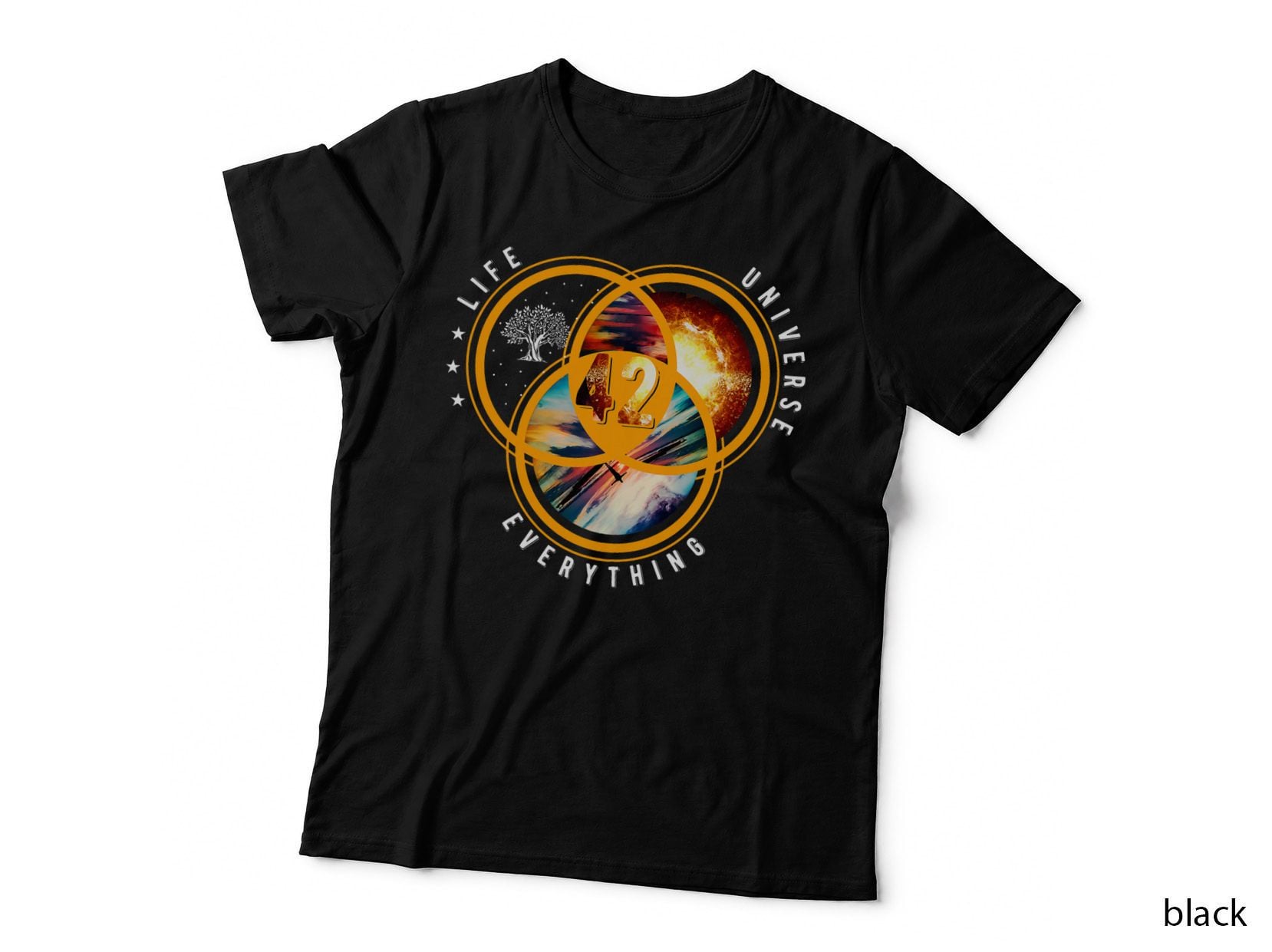 The Answer to Life Universe and Everything Solar System T-Shirt