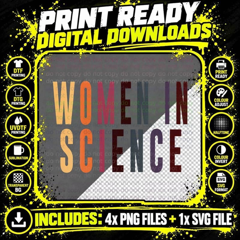 Women in Science Biology Chemistry Physics Major Png SVG Digital Bundle