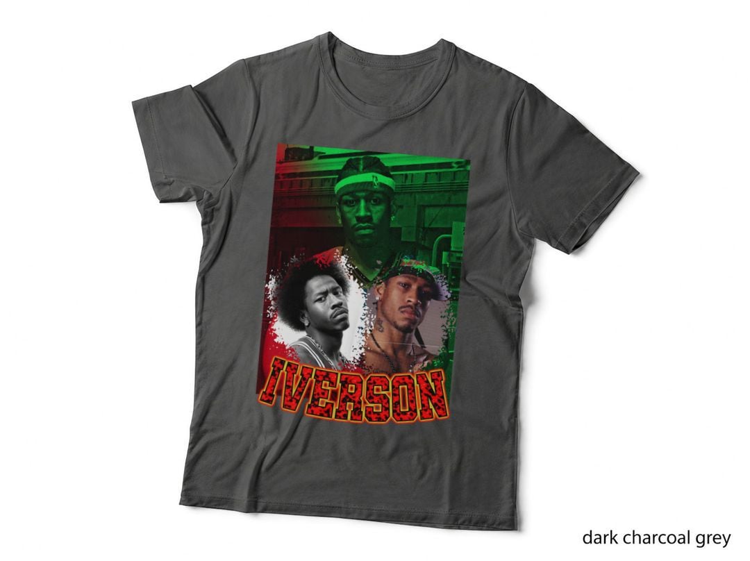 Allen Iverson Red Graffiti Text Green Duotone Headband Multiple T-Shirt