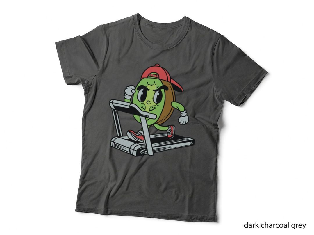 Avocado Treadmill Cartoon Humorous T-Shirt