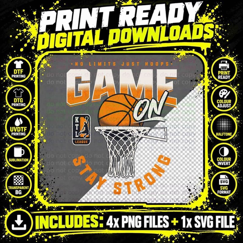 Basketball Hoop Graphic Ktl League No Limits Just Hoops Png SVG Digital Bundle