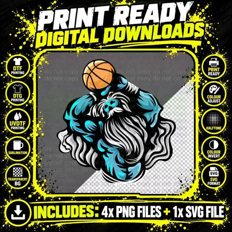 Basketball Sports Blue Swirls Abstract Cloud T-Shirt Png SVG Digital Bundle