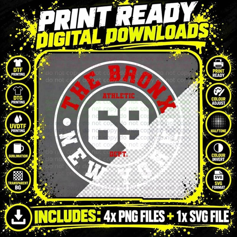 Bronx Athletic 69 the Dept New York Athletics Vintage Png SVG Digital Bundle