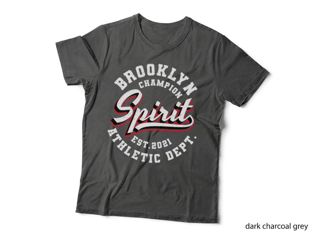 Brooklyn Champion Spirit Est.2031 Athletic Dept Vintage Badge Red White T-Shirt