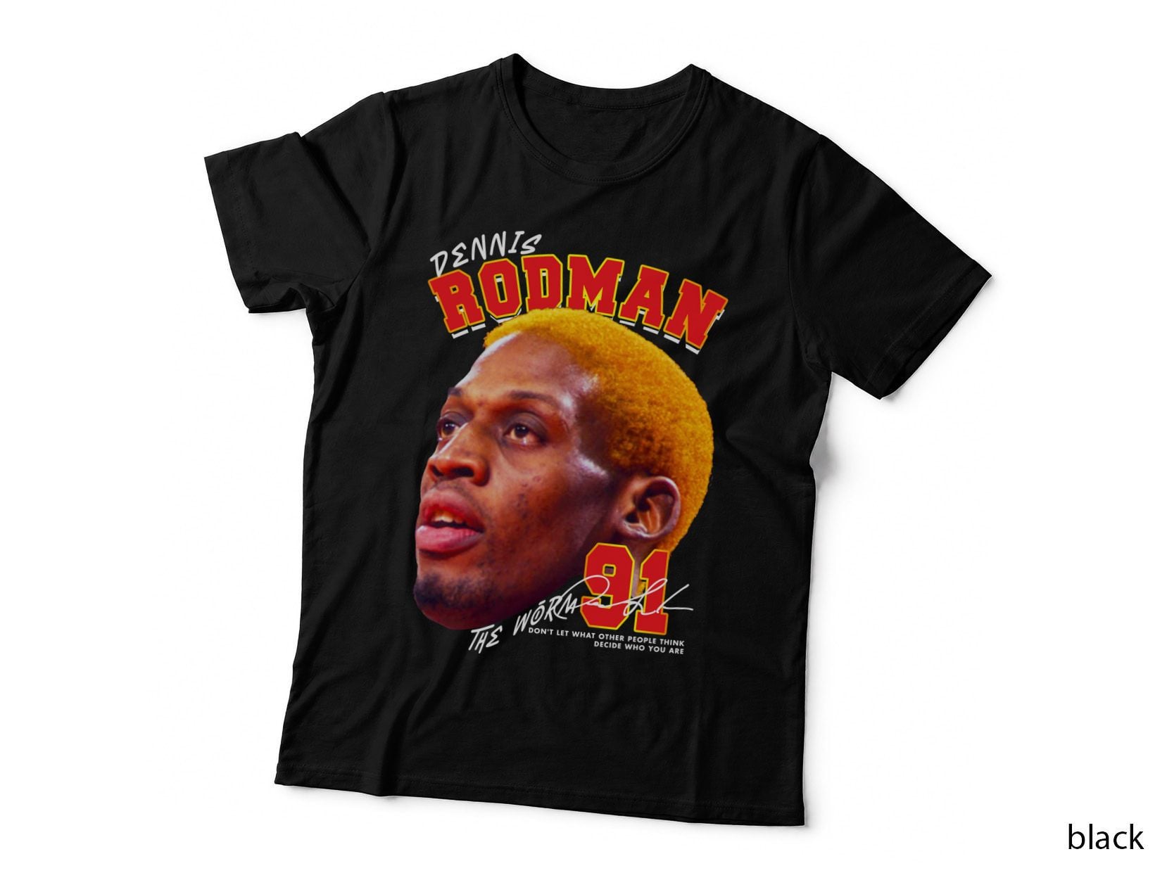 Dennis Rodman the Worm Don't Let What Other People Think Orange Dyed T-Shirt