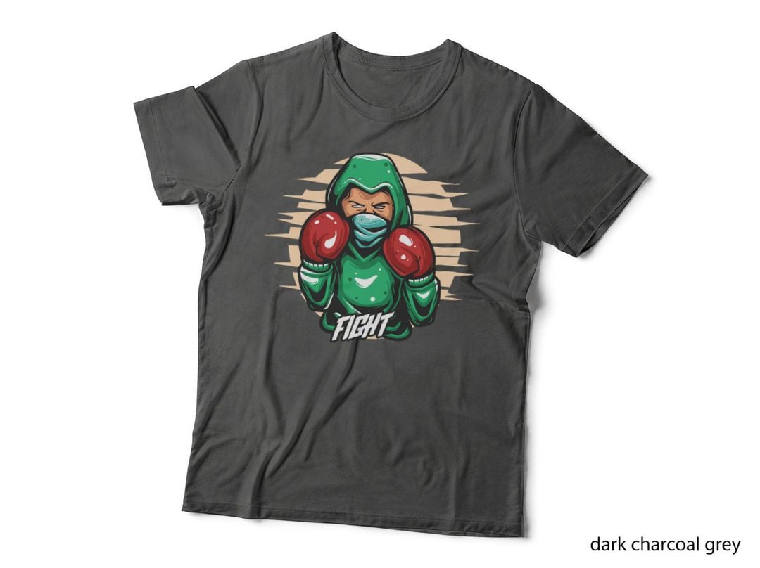 Fight Boxer Female Green Hood Red Gloves Athletic T-Shirt