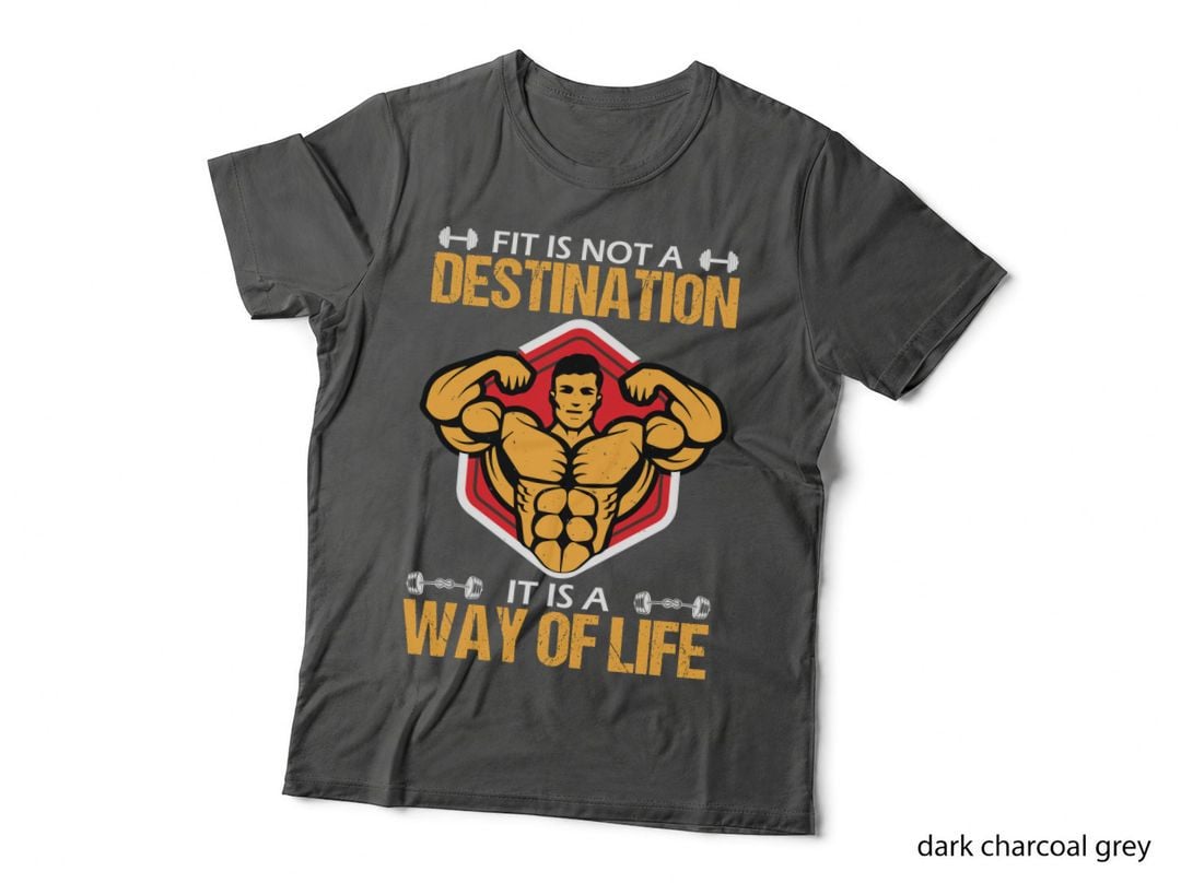 Fit Is Not a Destination Is a It Is a Way of Life Orange Yellow Bold T-Shirt