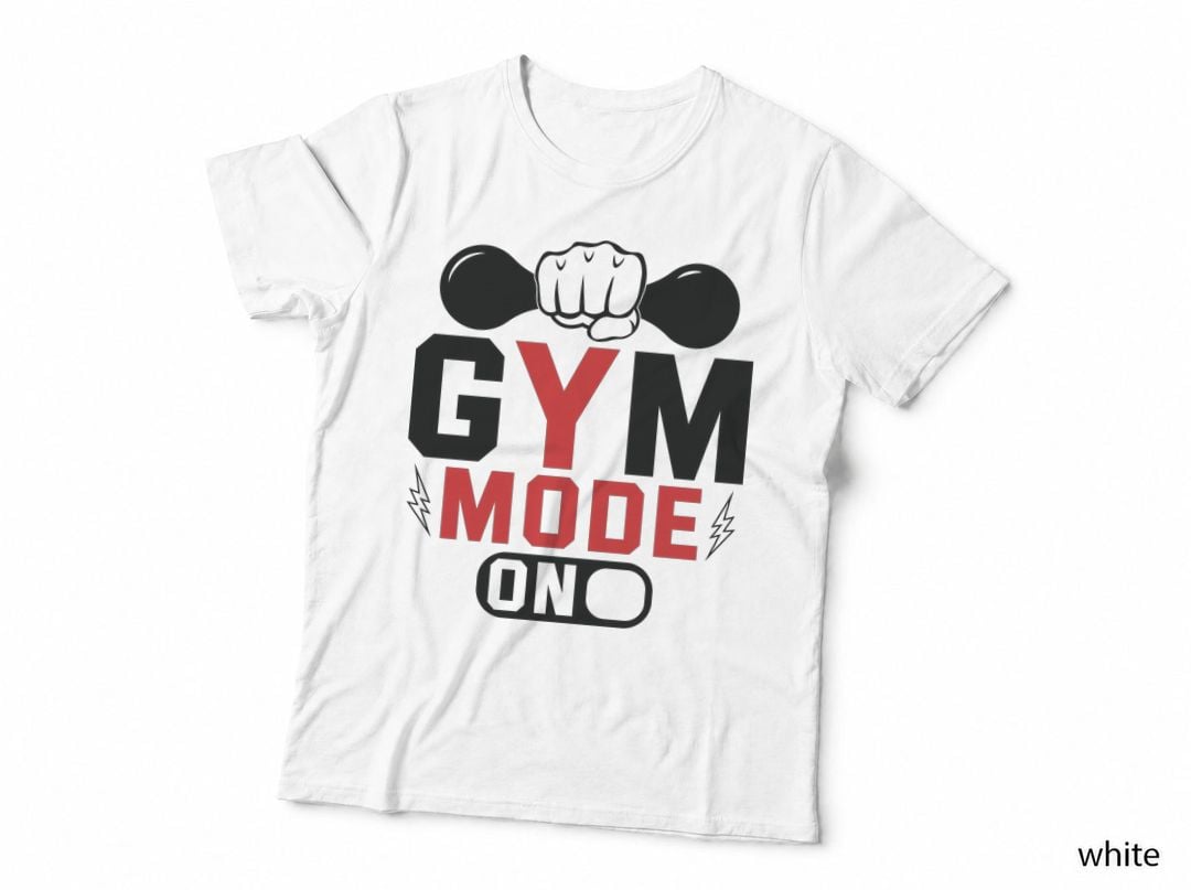 Gym Mode Red Black Mouse Dumbbell Lightning Fitness T-Shirt