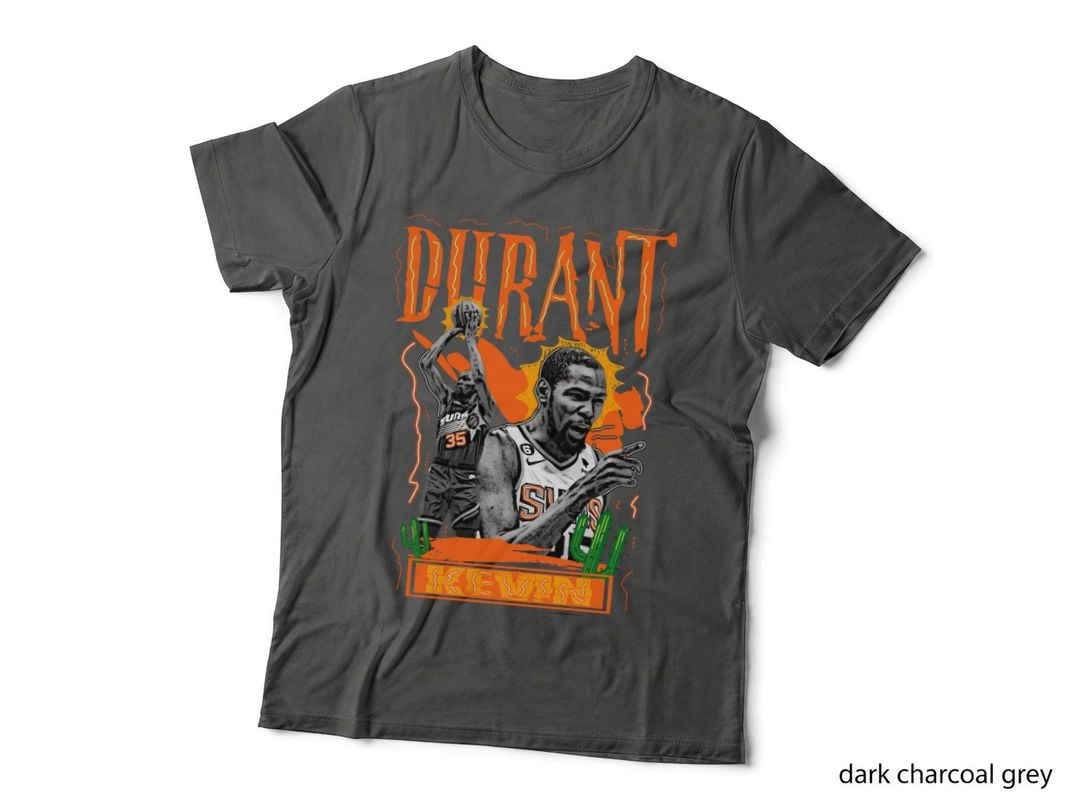 Kevin Durant Orange Outline Text Desert Cactus Sun Suns Jersey T-Shirt