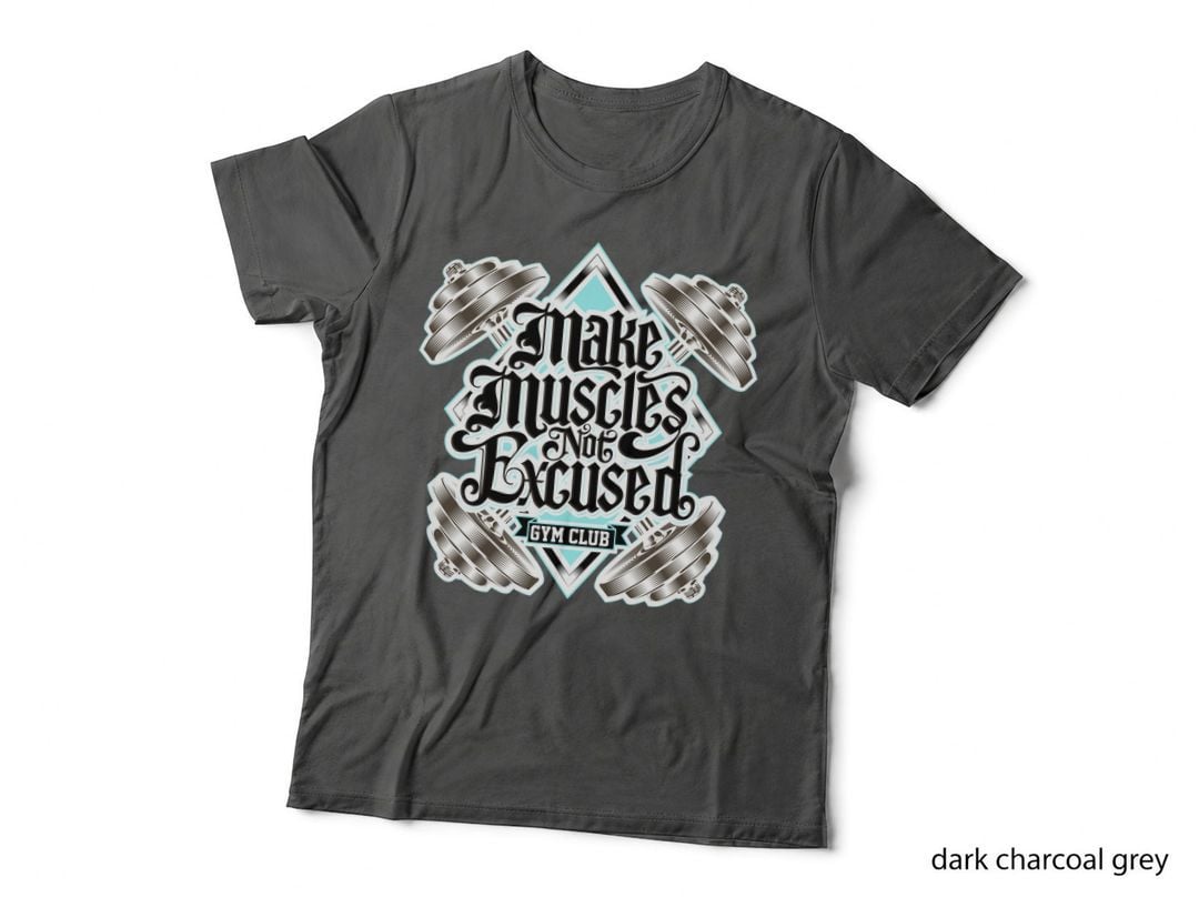 Make Muscles Not Excused Gym Club Fitness Motivation Dumbbells Diamonds T-Shirt